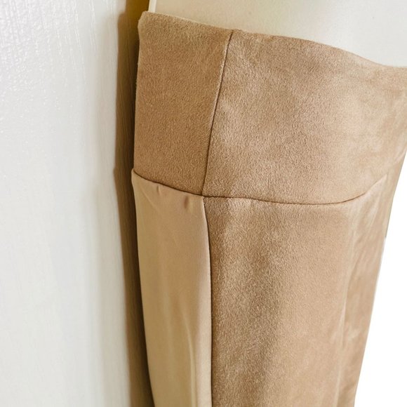 High Waisted Faux Suede Slim Casual Legging - Taupe - Picture 3 of 6